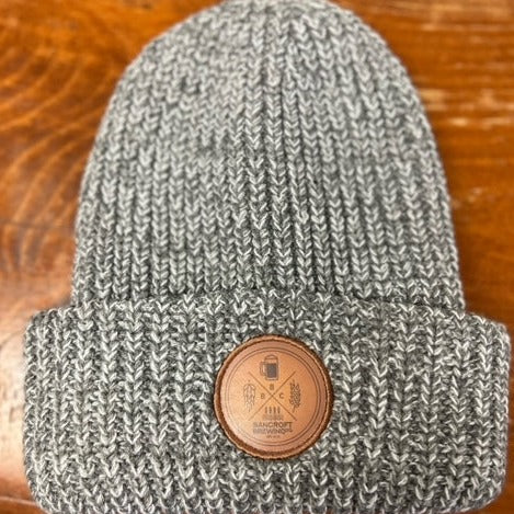Leather Patch Heavy Toque (Grey)