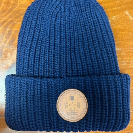 Leather Patch Heavy Toque (Blue)